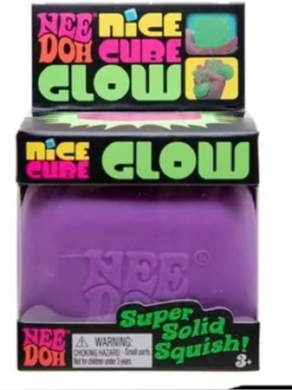 NeeDoh Nice Cube Glow Super Solid Squish - Purple